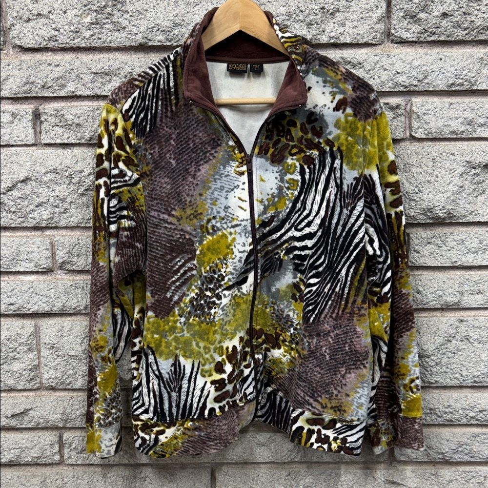 Chic Multicolor Abstract Crazy Zebra Print Women's Jacket